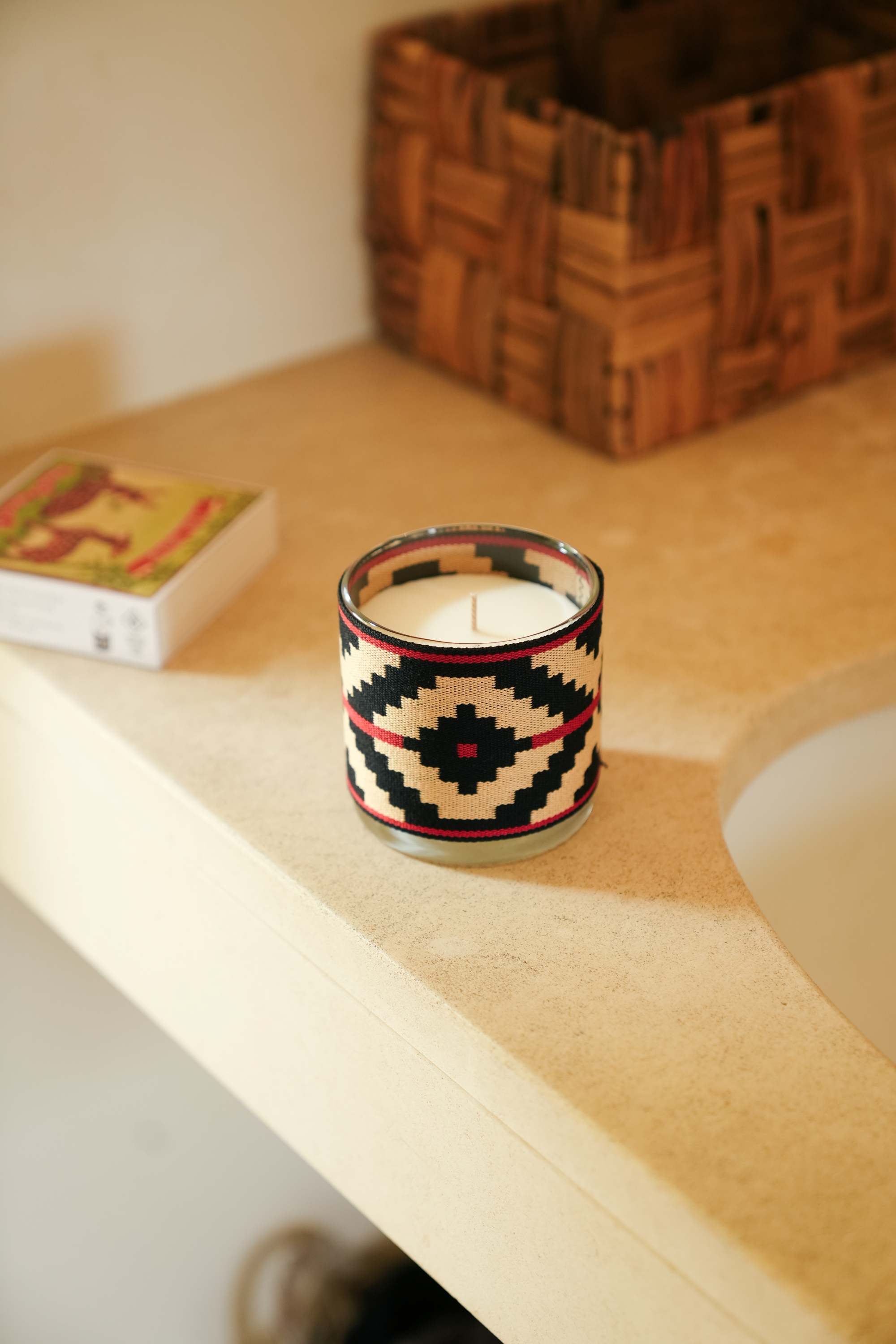 Bougie Condor détail du tissu argentin